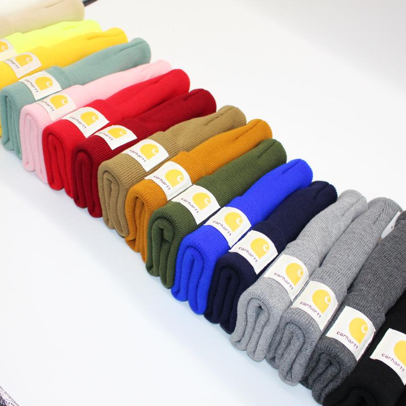 Multi-Color in Stock European and American Tooling Woolen Cap Male Fashion Brand Beanie Hat Female Autumn and Winter Warm Knitted Hat Student Couples' Cap