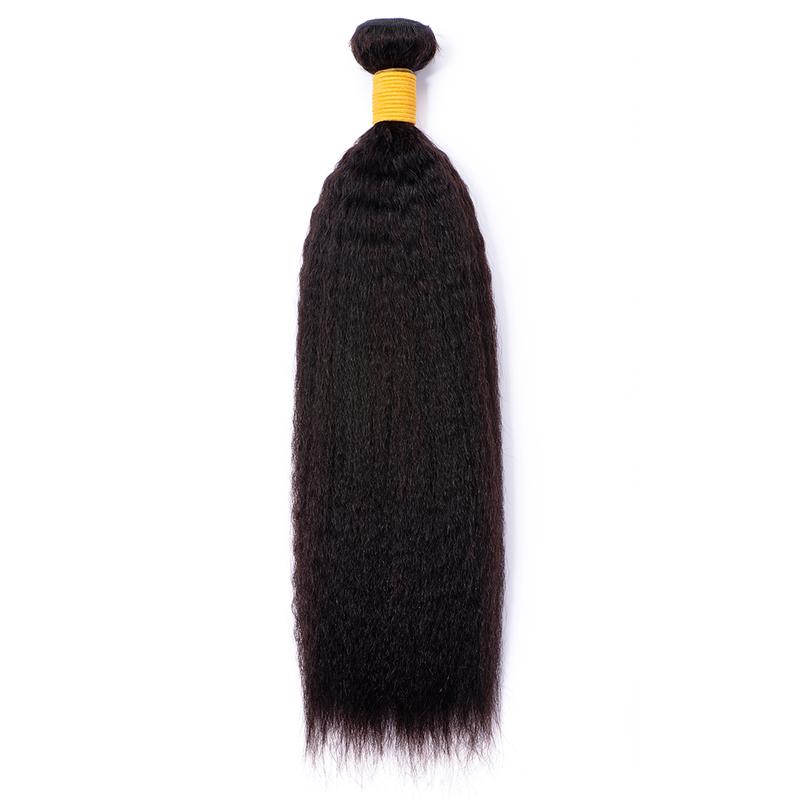 Tatihair Yaky Style Kinky Straight Virgin Human Hair Bundles-12A