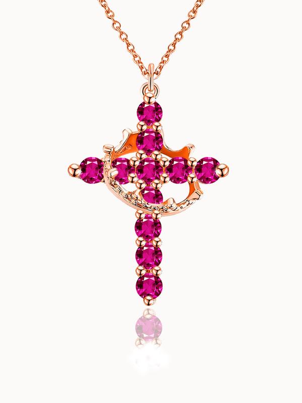 Cross crown necklace Rotatable crown Smart and bright cross necklace Suitable for men and women Valentine's Day gift Give him her a special gift Christmas Anniversary Mother's Day Valentine's Day Graduation ceremony Birthday gift