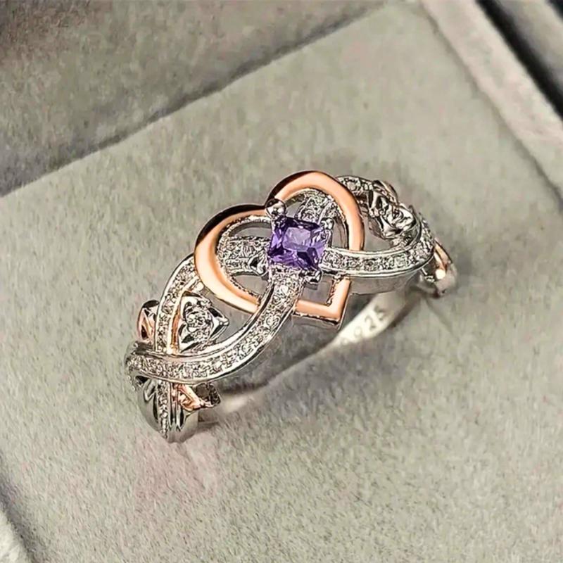 1 Purple rose ring for women, perfect for brides or dates