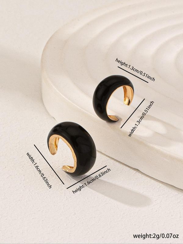 Simple Plain Zinc Alloy Earrings, Minimalist Fashionable Casual Ear Cuff, Daily Use, Jewelry For Daily Decoration