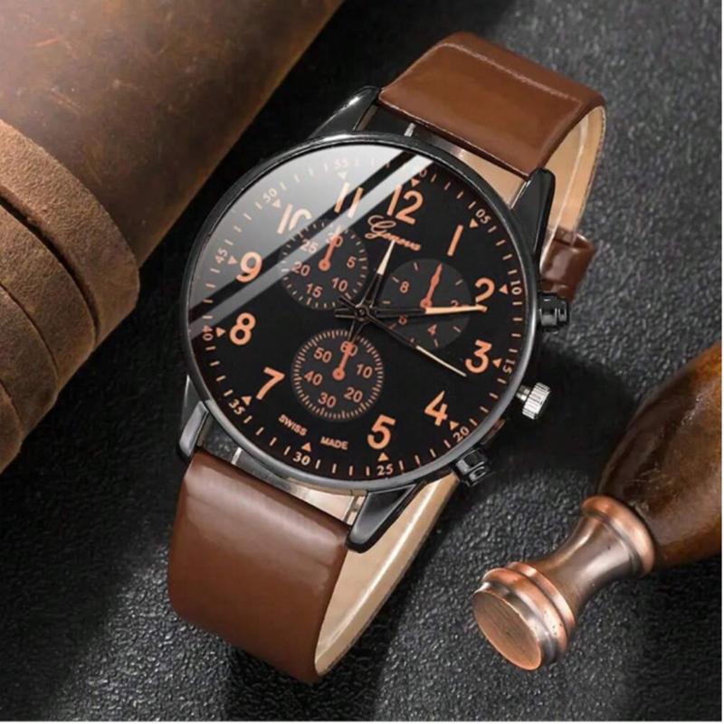 5pcs set Men's Casual Quartz Wristwatch Set For father's day gift