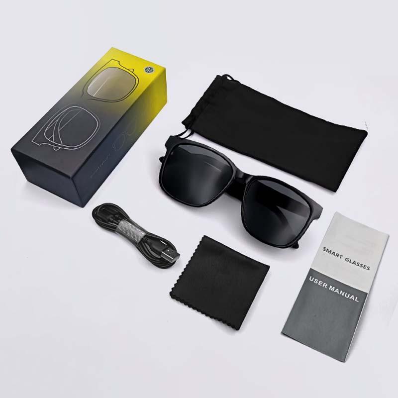 Smart Glasses, Touch Control Glasses with Headphones Function, Bluetooth-compatible Glasses Headset with Dual Magnetic Charging