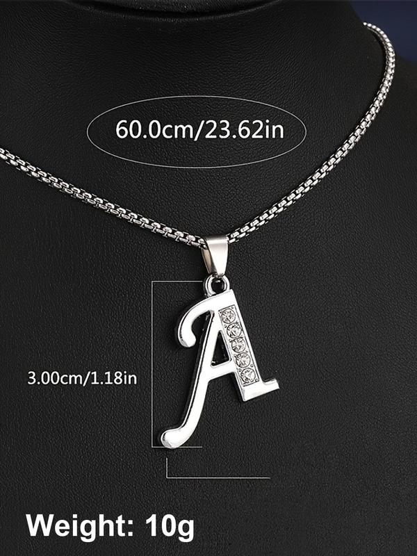 Stainless Steel Initials Pendant Necklace, Fashion Jewelry for Party, Daily Clothing Decor, Trendy All-match & Exquisite Jewelry for Birthday Gift