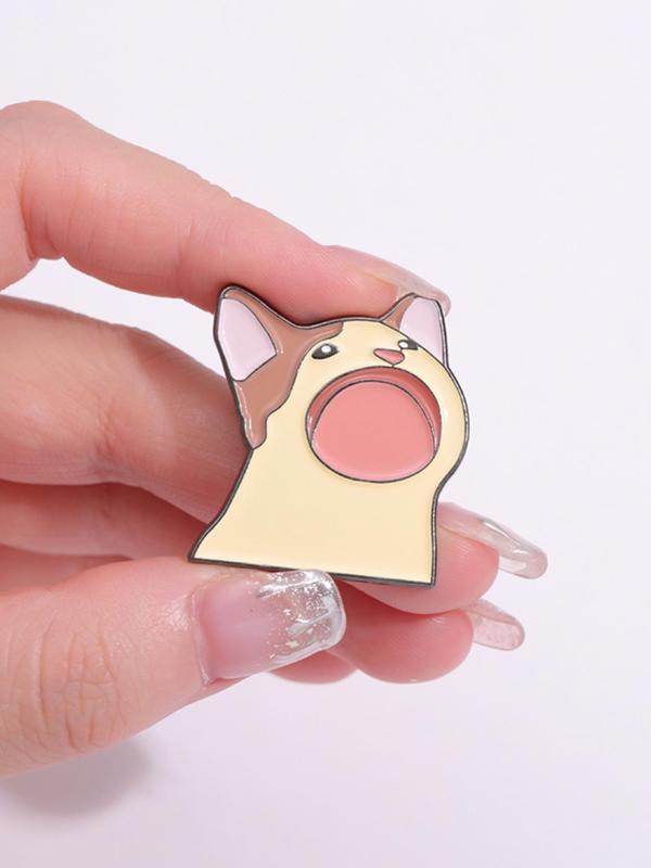 Cute Cartoon Cat Animal Design Brooch, Cute Gift For Kids, Casual Clothes Accessories Suitable for Backpacks, Jeans, Scarves, Hats Decoration Fixed Buckle, Casual Zinc Alloy Jewelry for Men & Women