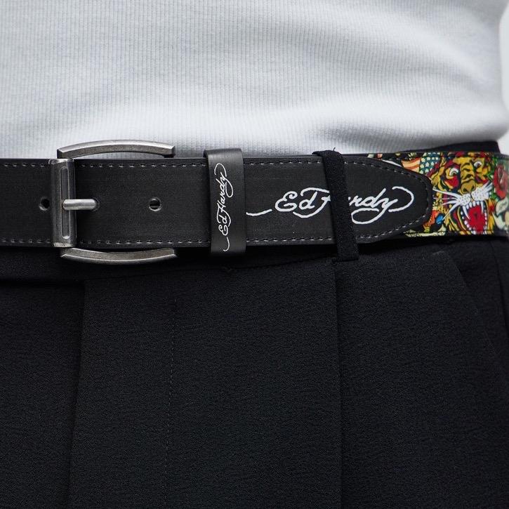 ED HARDY STUDDED SKULL BELT