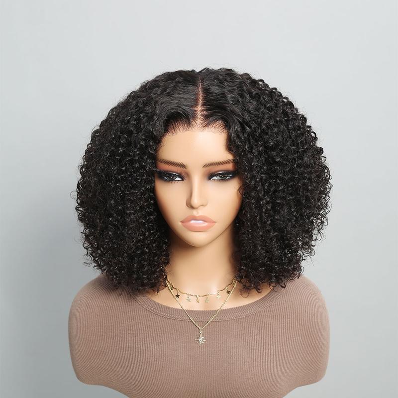 Arabella Glueless Cap-On Easy Wear Body Wave Wavy Straight Curly Minimalist Affordable Bob Wig 6x6x2 Middle Part Human Hair Lace Wigs Bleached Knots 180% Density