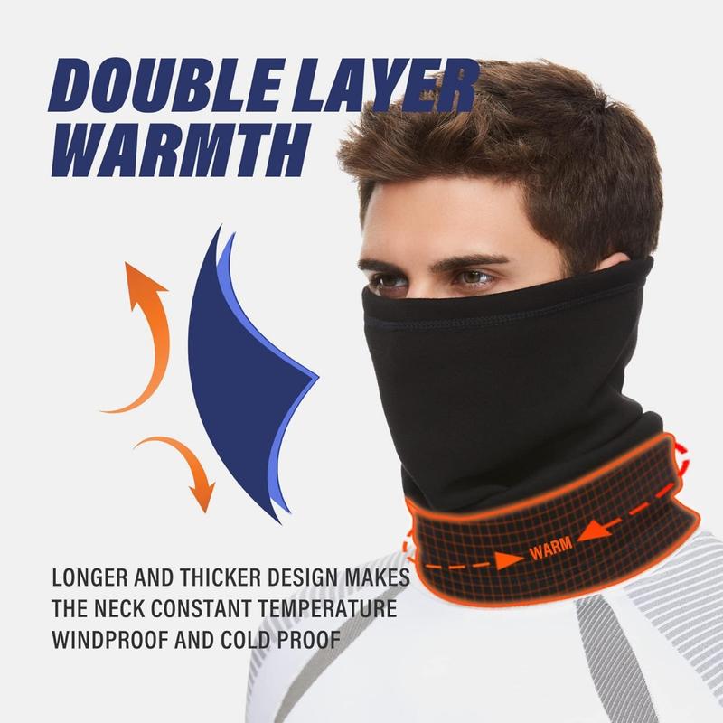 Neck Gaiter Warmer Ski Scarf Windproof Mask - Thick Fleece Neck Warmer Cold Weather Face Mask