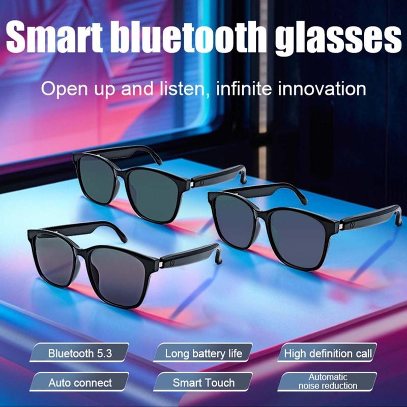 Smart Glasses, Touch Control Glasses with Headphones Function, Bluetooth-compatible Glasses Headset with Dual Magnetic Charging