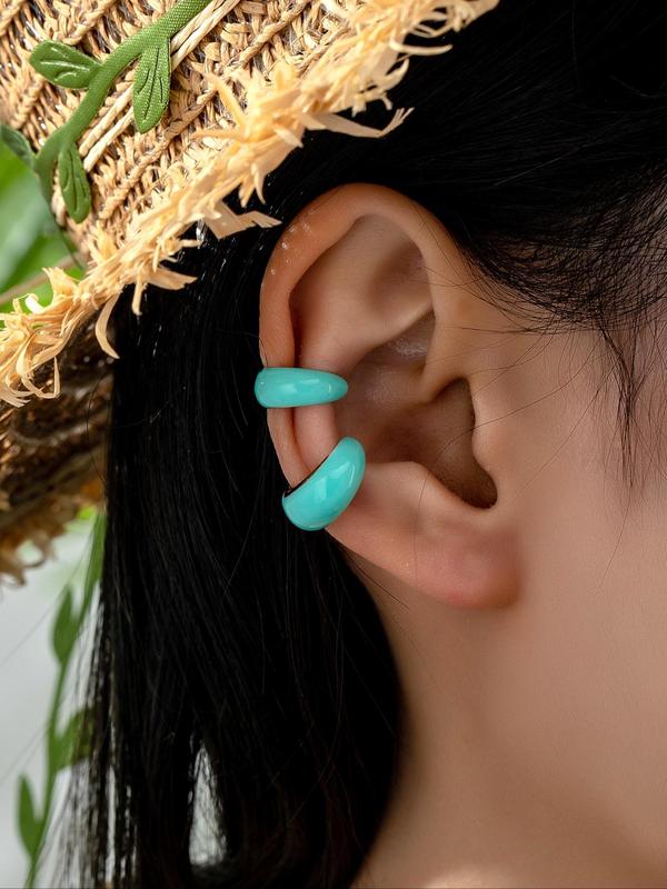 Simple Plain Zinc Alloy Earrings, Minimalist Fashionable Casual Ear Cuff, Daily Use, Jewelry For Daily Decoration