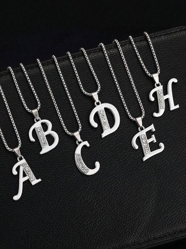 Stainless Steel Initials Pendant Necklace, Fashion Jewelry for Party, Daily Clothing Decor, Trendy All-match & Exquisite Jewelry for Birthday Gift