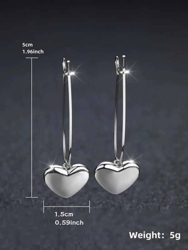 1 Pair Heart Shaped Dangle Earrings, Fashionable Casual Matching Earrings Jewelry for Daily Use, Classic Fashion Accessories for Party