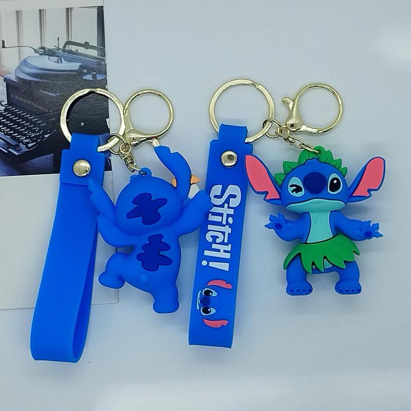 Disney Summer Themed-Stitch Car Keychain, Bag Charm, Car Interior Decoration Pendant, Bag Charm, Universal Keychain for Car, Bag, Phone, Key Decor, Key Decor for Girls