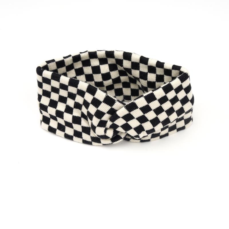 Loveline(1Pc As Gift)Checkerboard Knitted Headband(Do Not Purchase Separately)