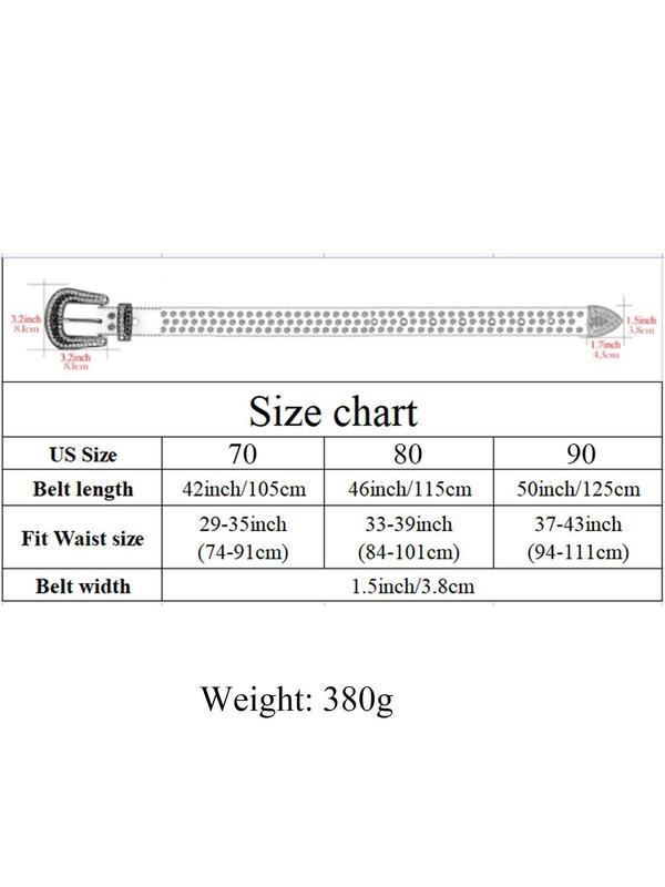 Rhinestone Decorated Belt, Fashionable PU Buckle Belt for Women & Men, Trendy All-match & Exquisite Belt for Daily & Party Clothing Decoration