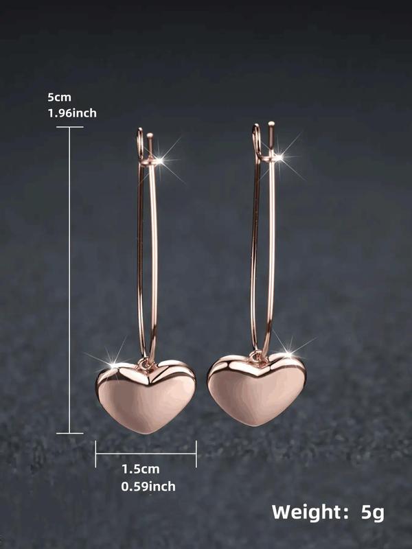 1 Pair Heart Shaped Dangle Earrings, Fashionable Casual Matching Earrings Jewelry for Daily Use, Classic Fashion Accessories for Party