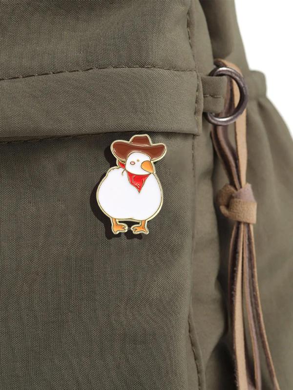 Cute Cartoon Duck Design Brooch, Creative Animal Shape Alloy Badge for Daily Clothing Decoration, Fashion Jewelry Accessories for Women & Men