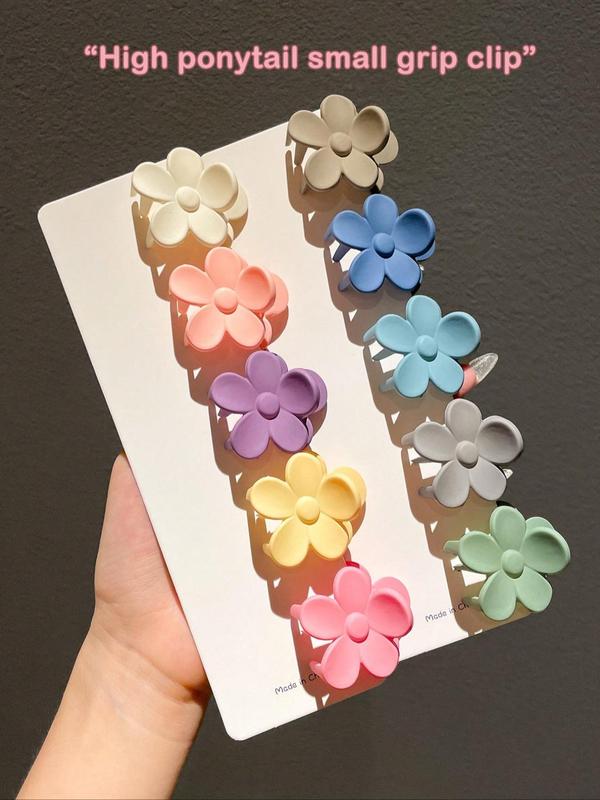 Colorful Flower Design Hair Claws, Cute Hair Accessories for Women & Girls, Minimalist Headwear Suitable for Thick Hair