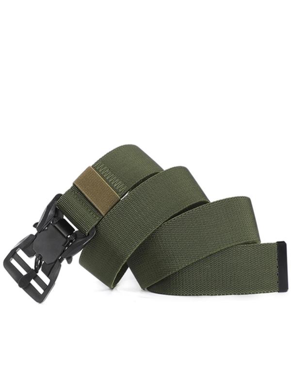 Solid Color Nylon Fashion Tape Belt For Men And Women, Simple Quick Release Buckle Belt, Military Tactical Belt, Daily Clothing Decoration