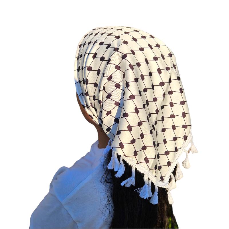 Keffiyeh Hatta Hair Head Scarf Bandana with Lace