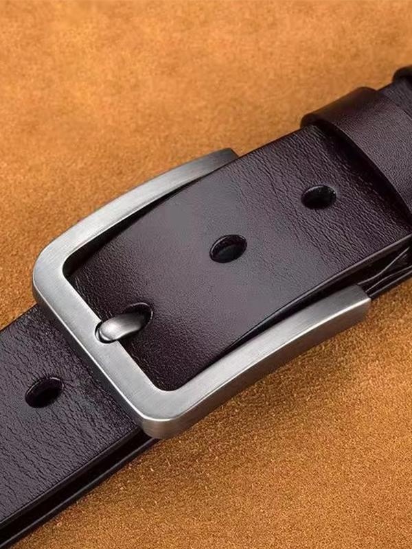 Solid Color Business Belt for Men, Business Casual Pu Buckle Belt, Fashion All-match Clothes Accessories for Daily Wear