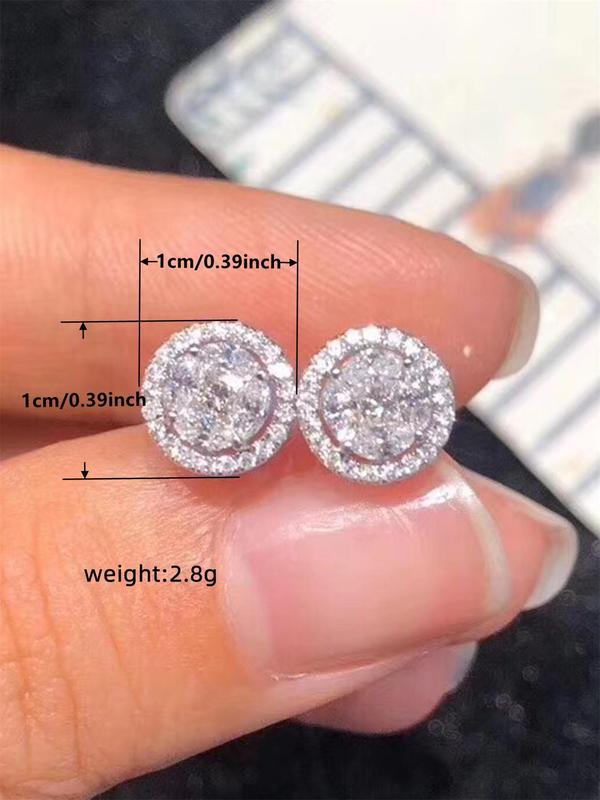 Rhinestone Decorated Stud Earrings, Fashionable Earrings for Women, Daily Clothing Decor, Birthday Gift