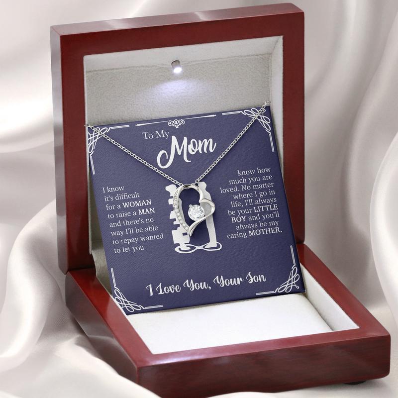 To My Mom Message Necklace, Jewelry Present, Anniversary Necklace, Gift for Mom, Anniversary Necklaces, Love Your Husband Gift, Birthday Christmas Gift For Mother Message Cards Jewelry