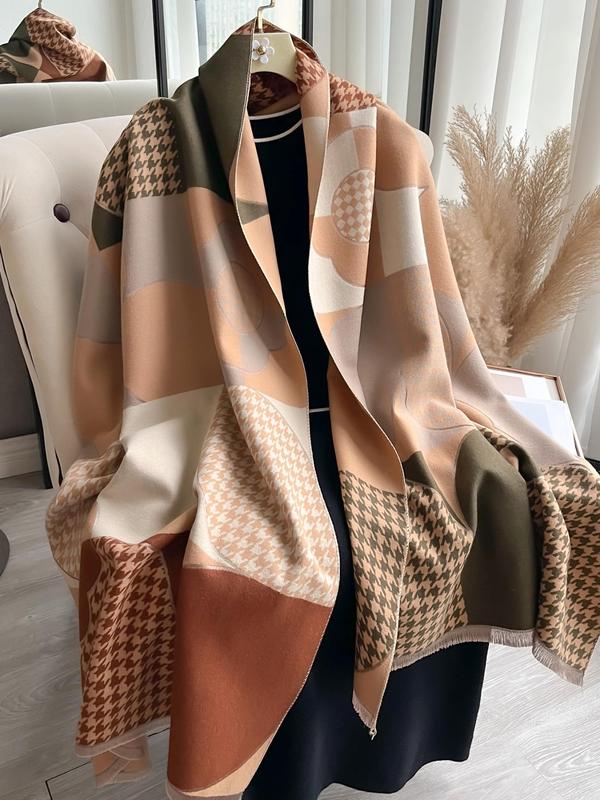 Women's Plaid Print Scarf, Casual Soft Warm Shawl for Daily Wear, Fashion Accessories for Women & Girls