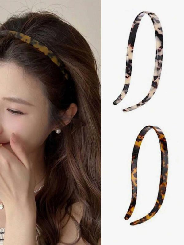 Leopard Pattern Hair Hoop Set, Fashionable Hair Accessories for Women & Girls, Casual Versatile Hair Accessories for Daily Wear