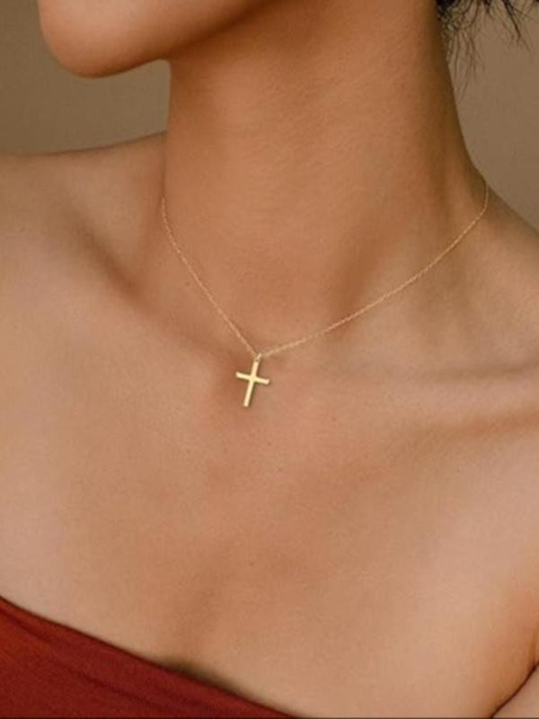 Cross Pendant Necklace for Women,  Fashion Jewelry for Party, Daily Clothing Decor, Trendy All-match & Exquisite Jewelry for Birthday Gift