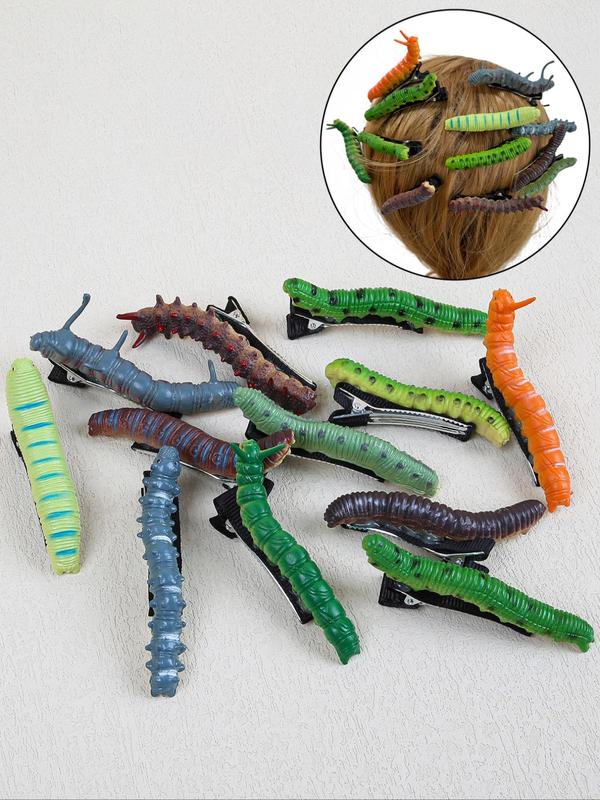 Cute Caterpillar Design Hair Clips, Colorful Novelty Hair Accessories for Women & Girls, Minimalist Headwear Suitable for Thick Hair