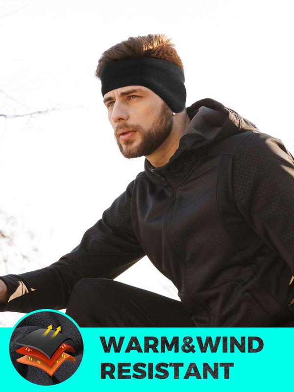 Solid Colordouble-layered  Hair Band, Winter Thermal Headband, Sports Ear Warmer, Outdoor Cycling Running Skiing Hiking Soft Elastic Bandana Sweatband