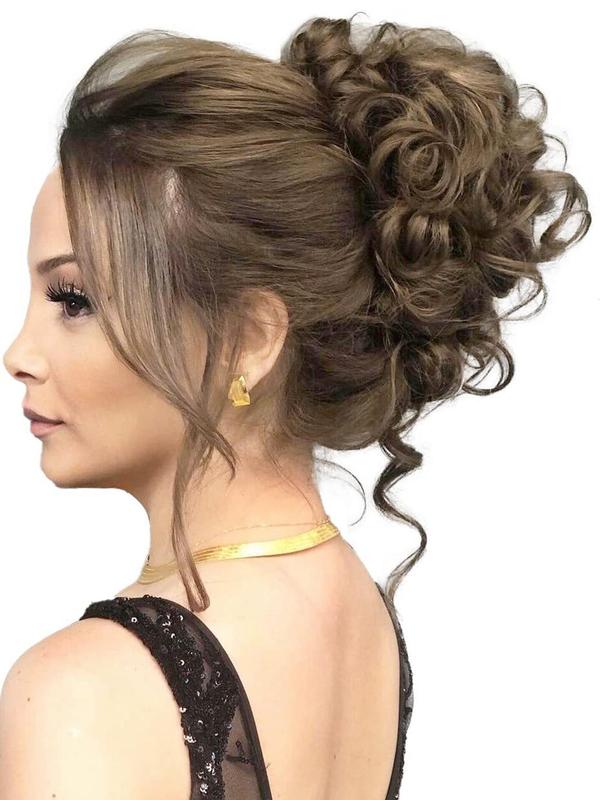 8 Inch Curly Synthetic Hair Bun, Natural Fluffy Hair Bun with Drawstring, Heat Resistant Synthetic Hairpiece for Women & Girls for Daily & Party Hairstyle Ideas