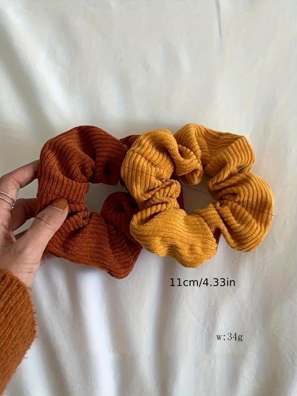 4pcs Minimalist Casual Plain Scrunchies, Simple Design Scrunchies, Elegant High Stretch Scrunchie for Women