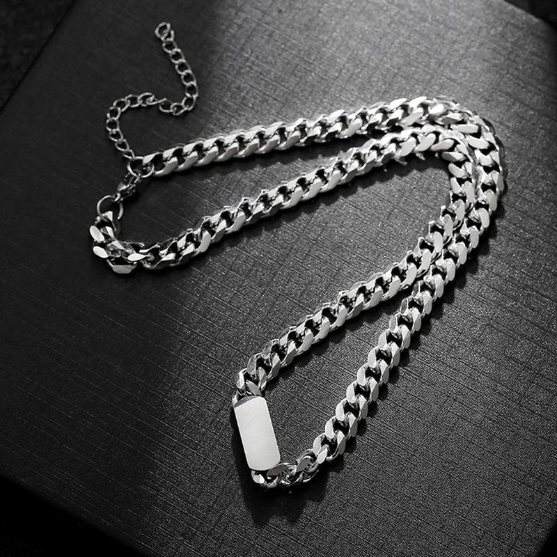 Men Chunky Miami Cuban Chain Necklace,7mm Width, 18 20inch Length,Silver Stainless Steel-Jewelry Gift for Him