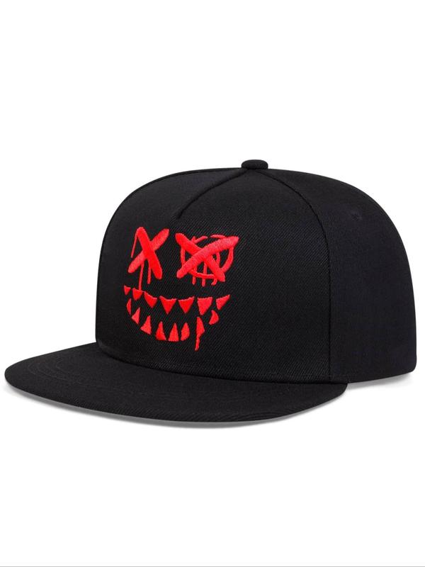 Cartoon Pattern Casual Baseball Cap, Trendy Hat for Women and Men, Adjustable Strap Flat Brim Hat for Daily Cloth Decor