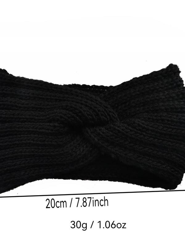 Women's Solid Color Knot Design Hair Bands, Casual Warm Comfortable Hair Band for Daily Use, Fashion Hair Accessories for Women & Girls