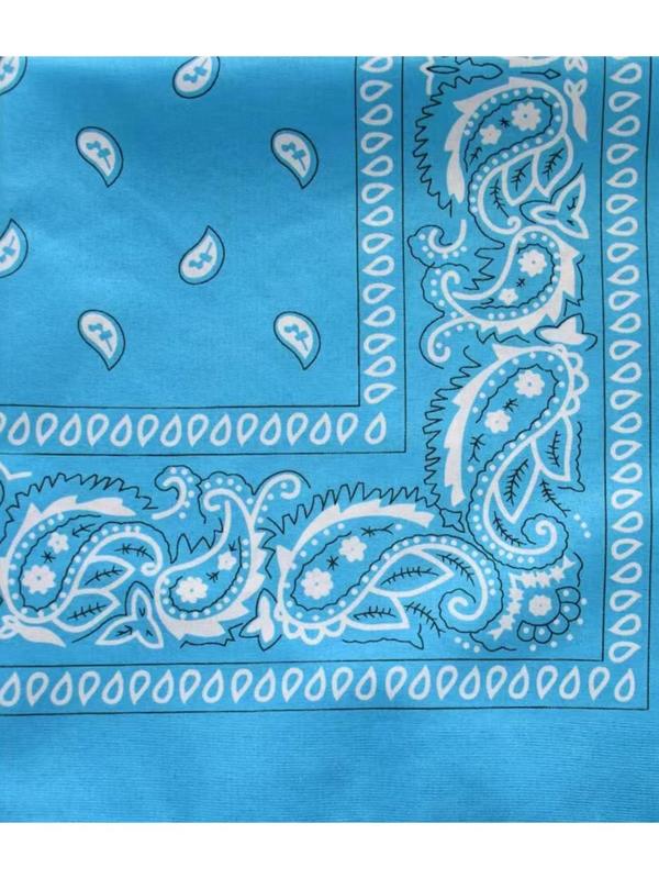 Paisley Pattern Square Headscarf, Men's & Women's Fashion Bandana Scarf, Casual Matching Hip Hop Accessories for Daily Used