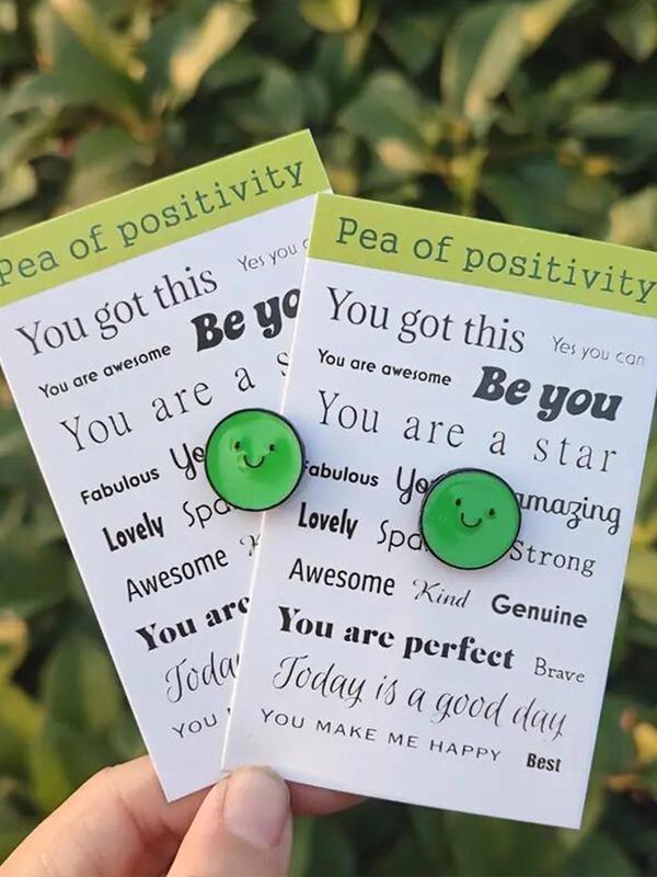 Inspirational Pea Design Enamel Pin, Cute & Supportive Friendship Brooch, DIY Jewelry Making Accessory for Women & Men