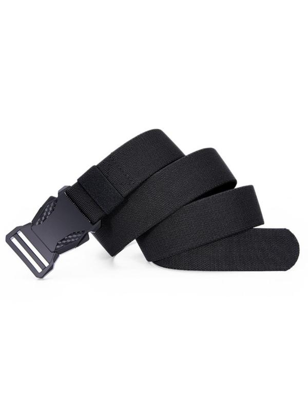 Men's Casual Plain Color Tape Belt, Quick Release Elastic Belt, Fashion Belt for Daily Clothing Decor, Trouser Belt for Men