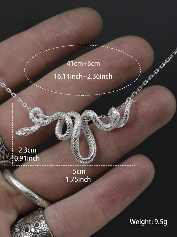 Punk Style Snake Design Pendant Necklace, Fashionable Chain Necklace for Party, Daily Clothing Decor for Girl, Trendy All-match & Exquisite Jewelry