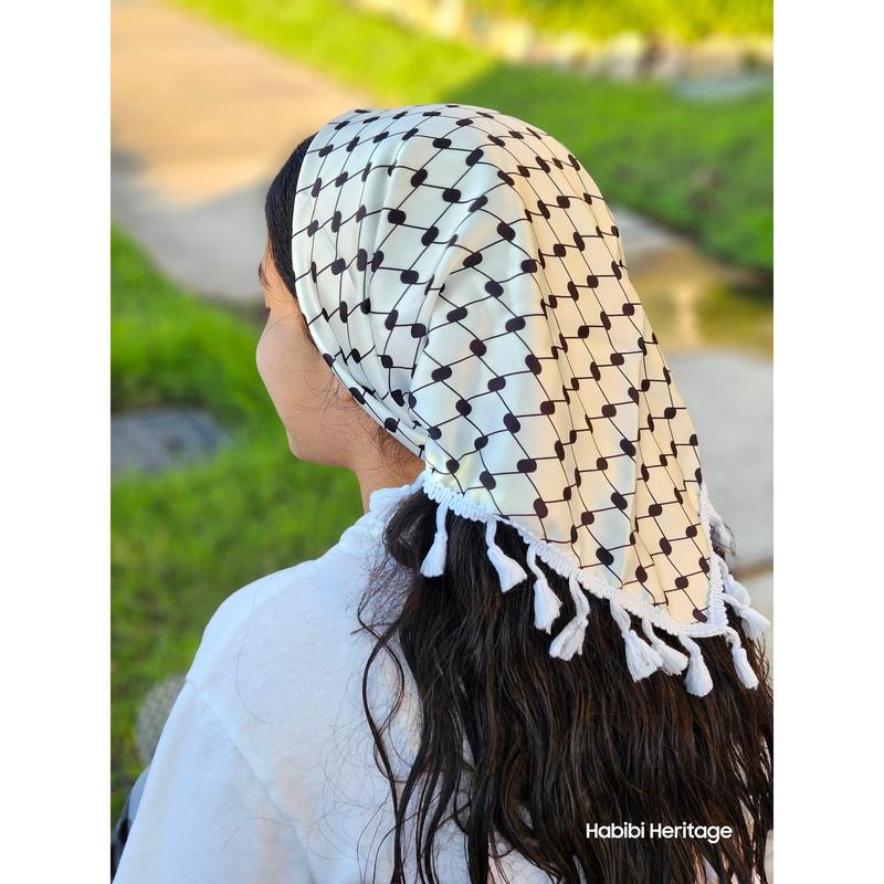 Keffiyeh Hatta Hair Head Scarf Bandana with Lace