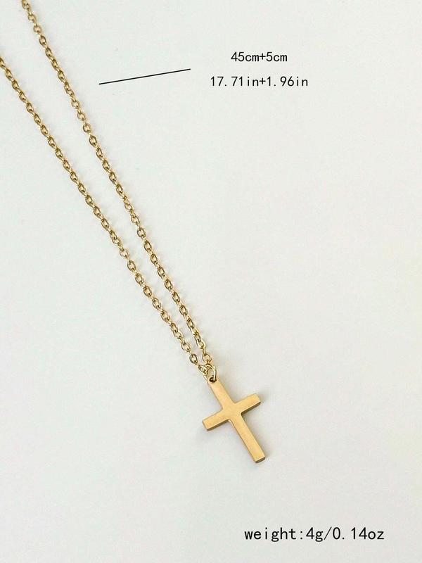 Cross Pendant Necklace for Women,  Fashion Jewelry for Party, Daily Clothing Decor, Trendy All-match & Exquisite Jewelry for Birthday Gift