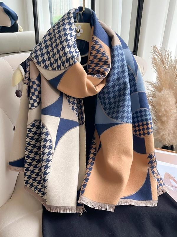 Women's Plaid Print Scarf, Casual Soft Warm Shawl for Daily Wear, Fashion Accessories for Women & Girls