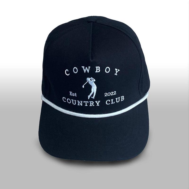 Cowboy Country Club Logo Roped Black Hat-Cowboy Country Club