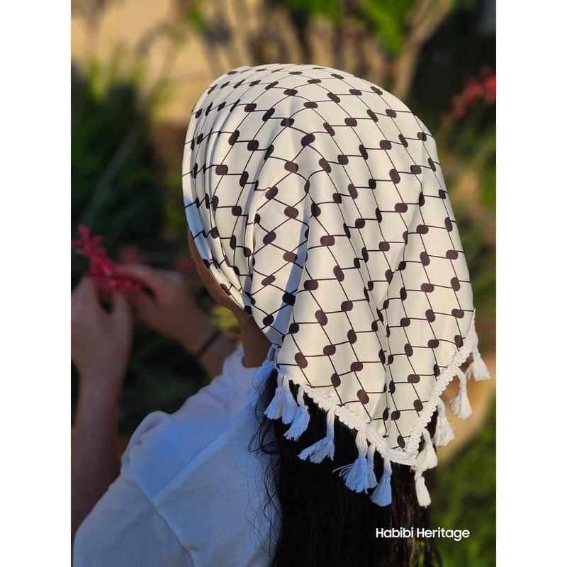 Keffiyeh Hatta Hair Head Scarf Bandana with Lace