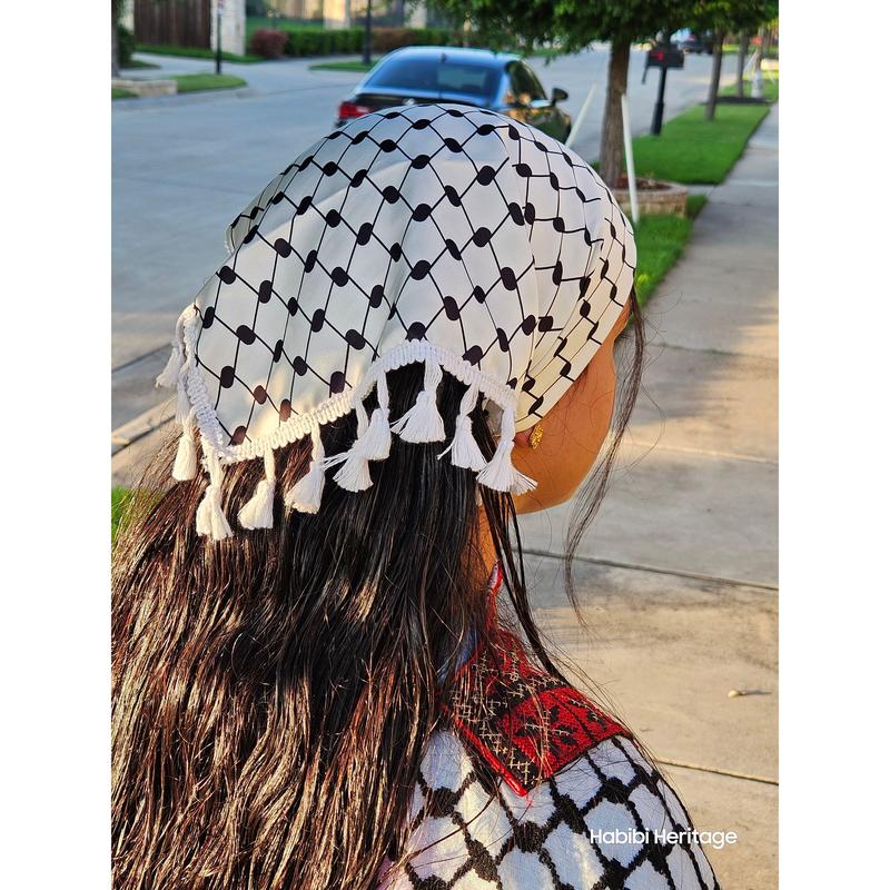 Keffiyeh Hatta Hair Head Scarf Bandana with Lace