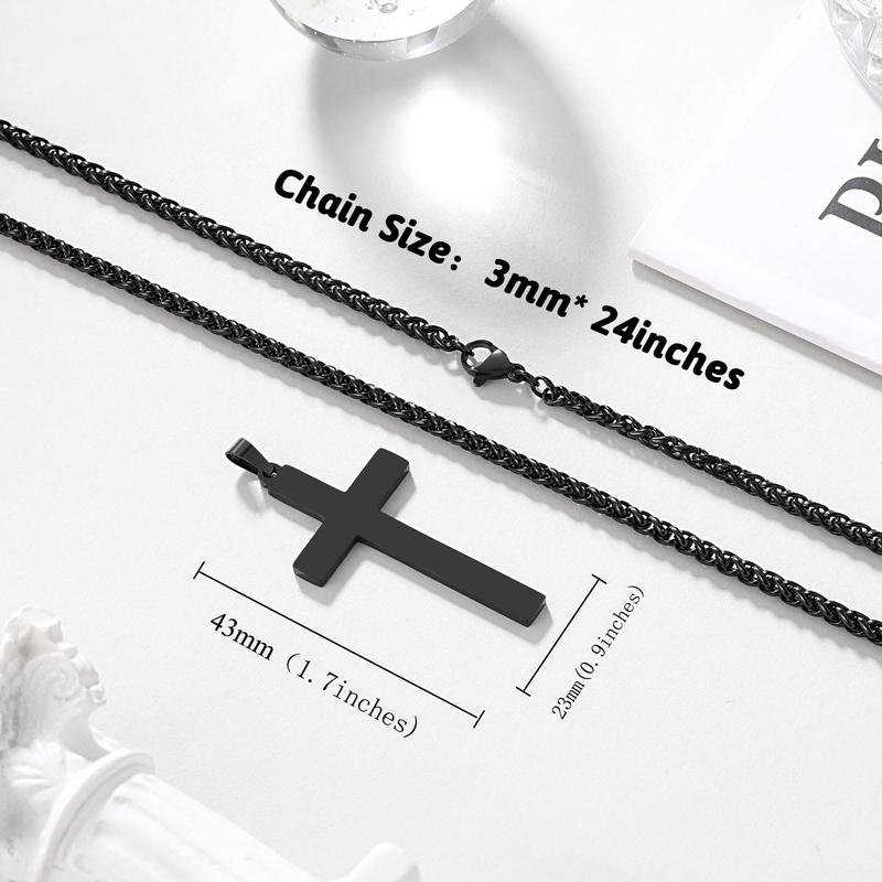 Cross Necklace for Men,Easter Birthday Valentine's Day Christmas Gifts for Son Grandson Nephew Brother Boyfriend Man