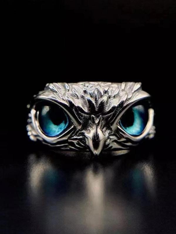 Unisex Casual Trendy Cute Owl Design Ring, Elegant Fashionable Ring, Men & Women Jewelry Accessories For Daily & Party