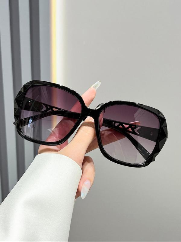 Unisex Vintage Oversized Sunglasses, Trendy Casual Hollow Out Design Sunglasses for Travel Use, Fashion Accessories for Outdoor Activities